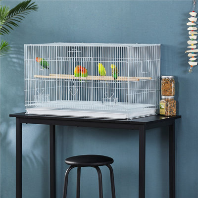 Swarthout 30'' Iron Flat Top Table Top Bird Cage with Perch