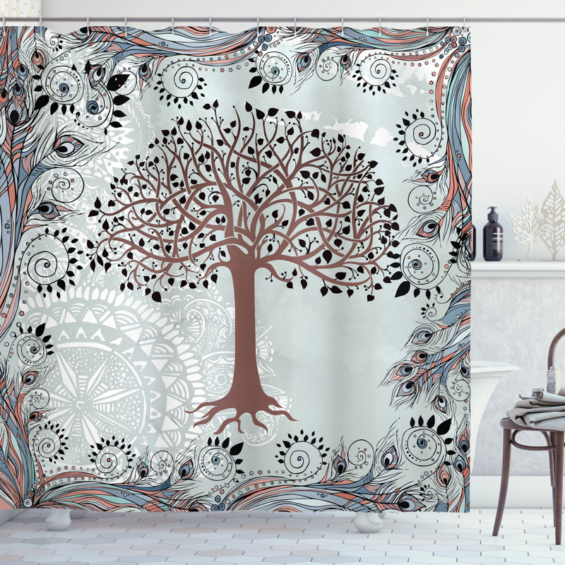 Shower Curtain with Hooks Included, Pale Seafoam