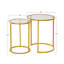 Ryett 2 End Tables with Metal Base Round Table with Tempered Glass Tabletop-2139202331