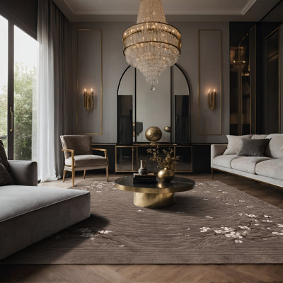 Tapis gris soyeux et moelleux