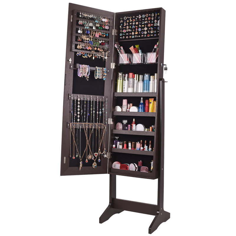 Danaisa 16.34'' Wide Jewelry Armoire, Brown