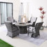 Ensemble de conversation en osier / rotin pour 4 personnes avec coussins Aeryna