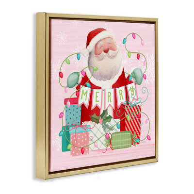 Cadre flottant Merry Pinkmas Santa, design par Nicole Tamarin