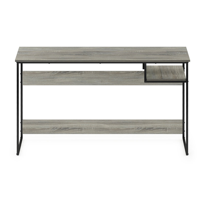 Metal Base Writing Desk, French Oak Gray/Black, 29.69" H x 45" W x 20" D