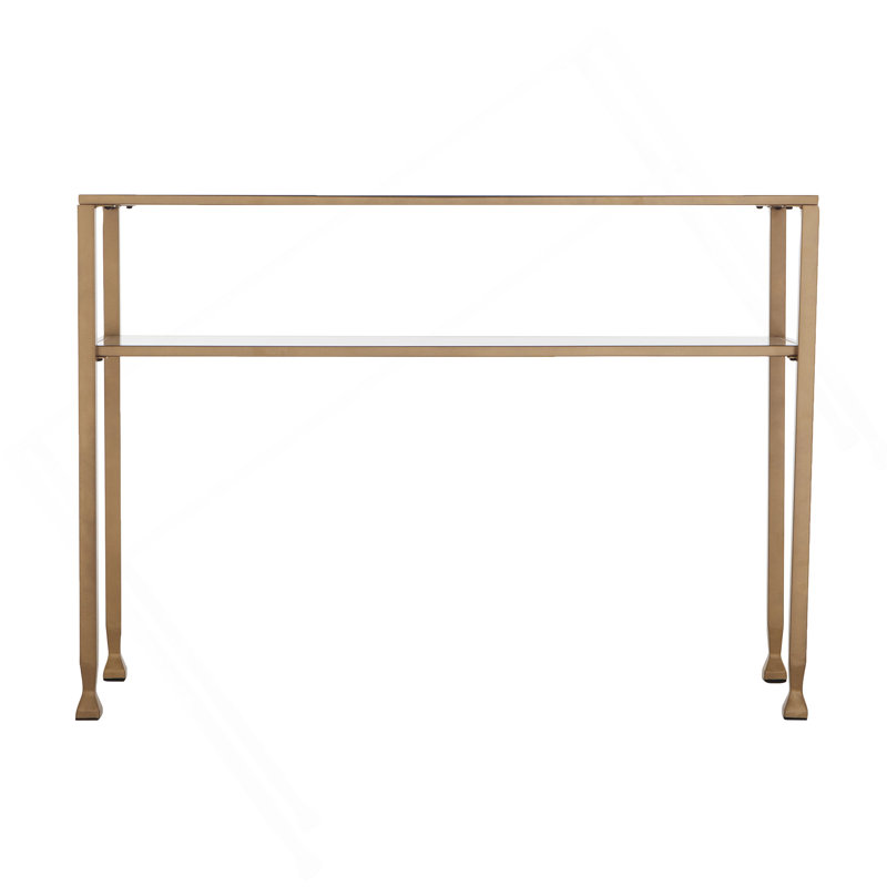 Jaymes Gold Metal And Glass Console Table