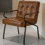 Fauteuil d'appoint rembourré en cuir avec coussin épais 21,3 po Mid-Century-530029640