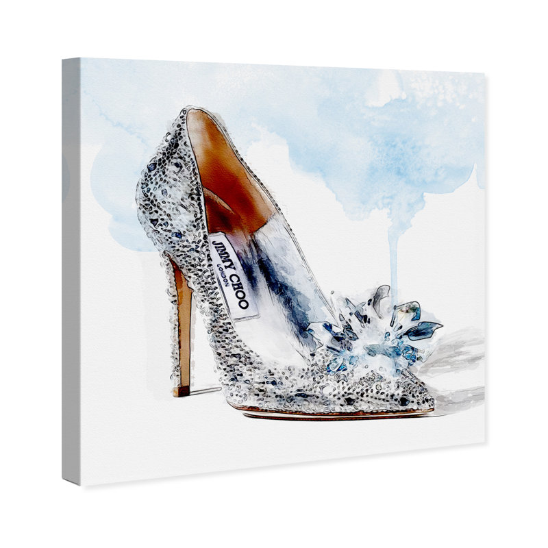 Chaussure de cristal - Impression sur toile, Toile tendue, H 12 po x l 12 po