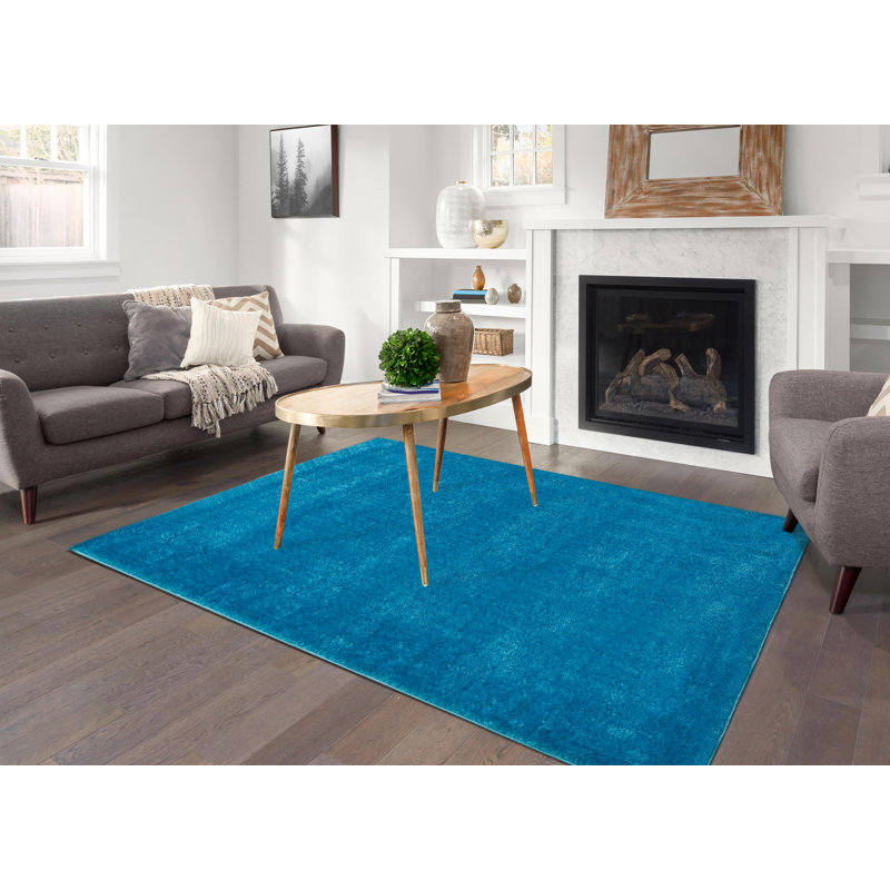 Cherina Solid Colour Shag Area Rug, Rectangle 200cm x 290cm