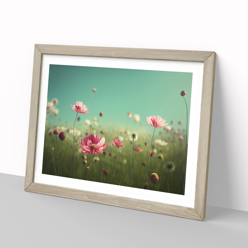 XH1022-9381X Unbeatable Wildflowers Floral - Single Picture Frame Print, 46cm H x 64cm W x 2cm D, Oak Framed
