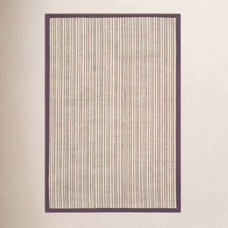 Tapis beige / mauve à rayures sisal, Rectangulaire 3 pi x 5 pi