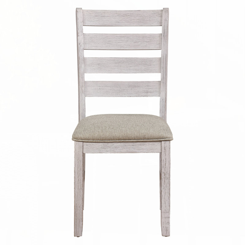 Ensemble de salle à manger décontracté gris et blanc et brun avec ensemble de salle à manger 5 pièces Table rectangulaire en bois et 4 chaises d'appoint rembourrées en tissu