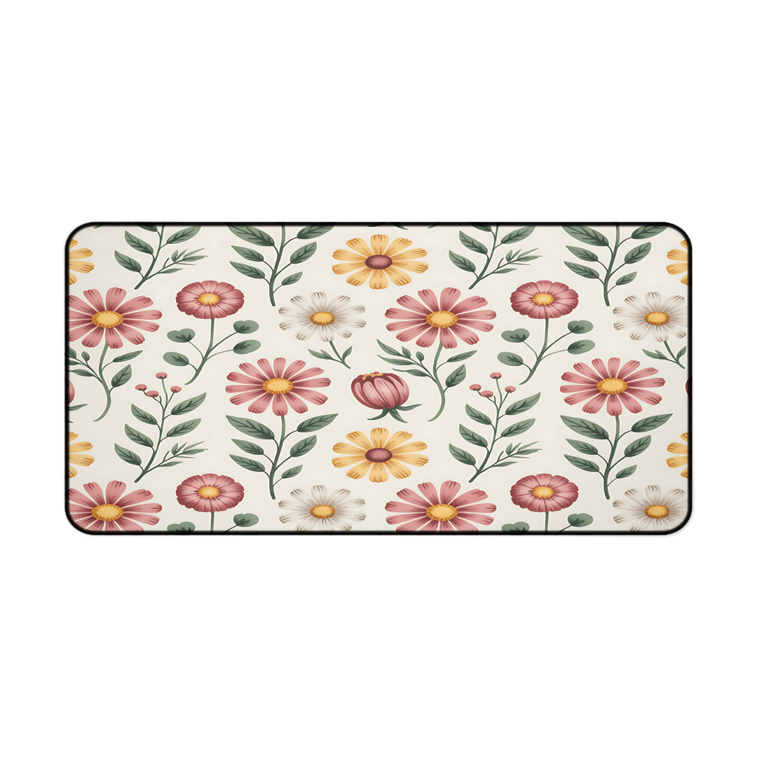 Vintage Floral Pattern Desk Mat