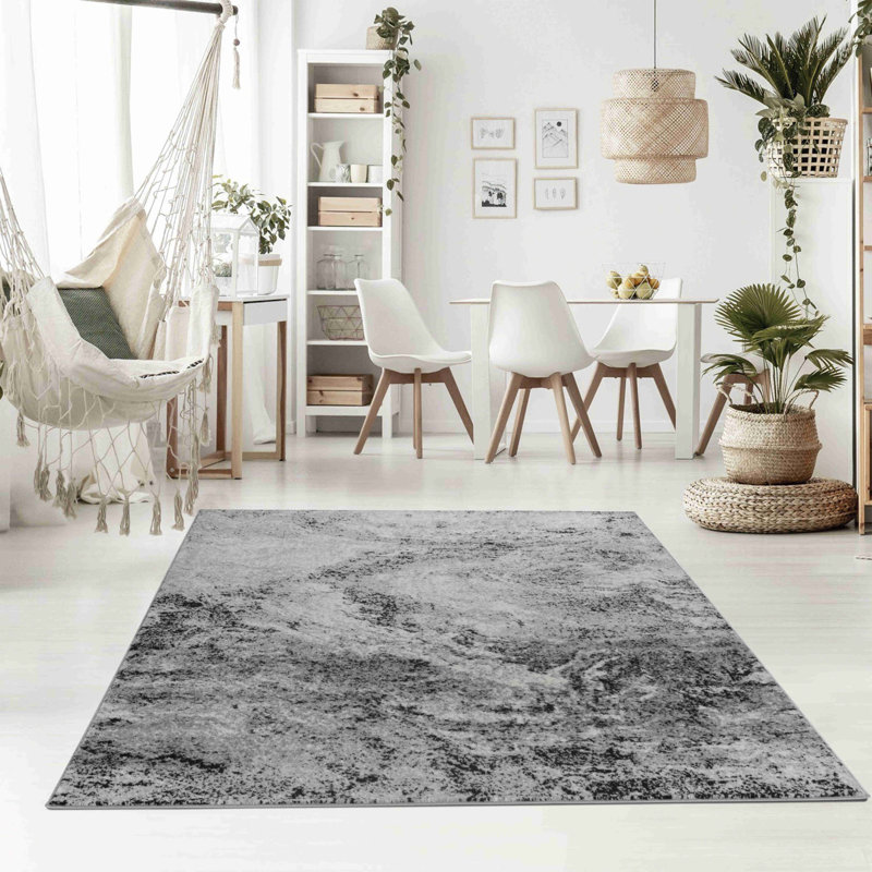 Tapis abstrait gris 5 pi x 8 pi, Rectangle 5 pi x 8 pi