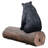 Black Bear on a Log Sculptural Bench
