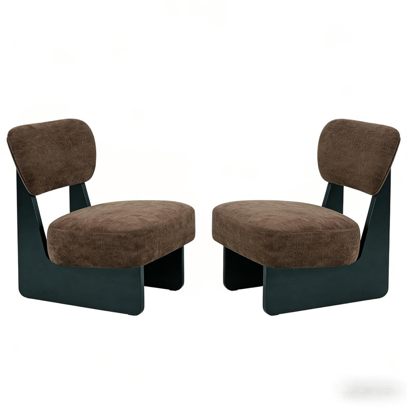 [Ensemble de 2] Méridienne moderne, Dark Brown Polyester, Black