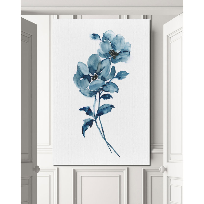 « blue botanique i », reproduction, H 18 po x l 12 po x P 1,5 po, Toile tendue