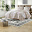 Ensemble de literie réversible pour lit king, mélange de coton, beige et gris, style moderne