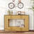 Modern Contrast Console Table With Layered Wood Frame And Black Top