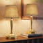 Ensemble de 2 lampes de table rechargeables sans fil 13 "avec abat-jour en rotin beige