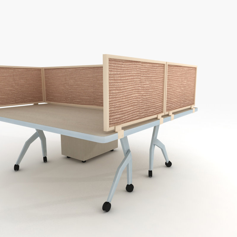 Panneau d'intimité acoustique fixé au bureau, Terra, Noirci, H 18 po x l 72 po x p 0,63 po