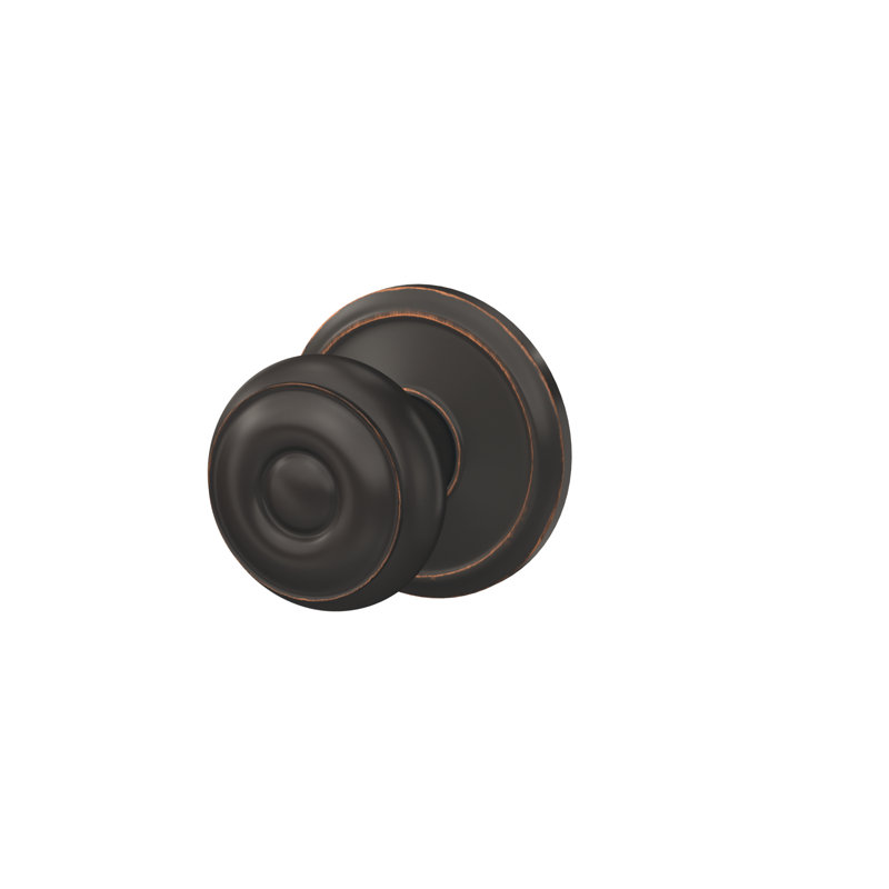 Custom Georgian Non-Turning Knob with Alden Trim, Aged Bronze