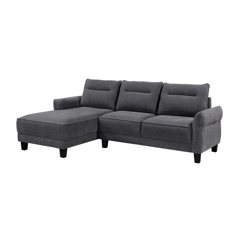 Geramiah Grey Upholstered Loose Back Sectional Sofa