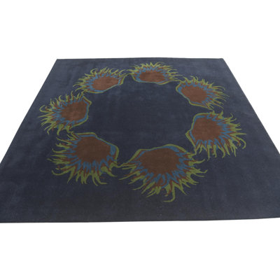 Tapis carré bleu marine Parris