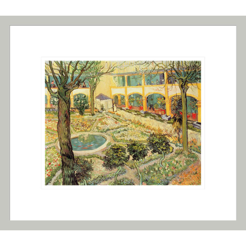 «The Asile Garden at Arles» par Vincent van Gogh, impression giclée encadrée, 13.75" H x 15.77" W