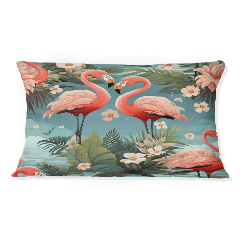 Coussin Flamingo Botanical Bliss