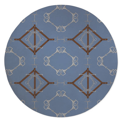 Bridal and Bits Low Pile Carpet Straight Round Chair Mat -  KAVKA DESIGNS, MWOMT-17299-5X5-KAV2654