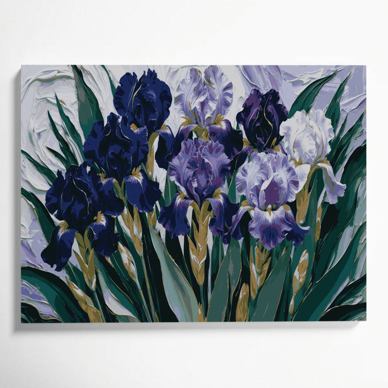 Botanical Iris Grey Canvas Wall Art, 11" H x 14" W
