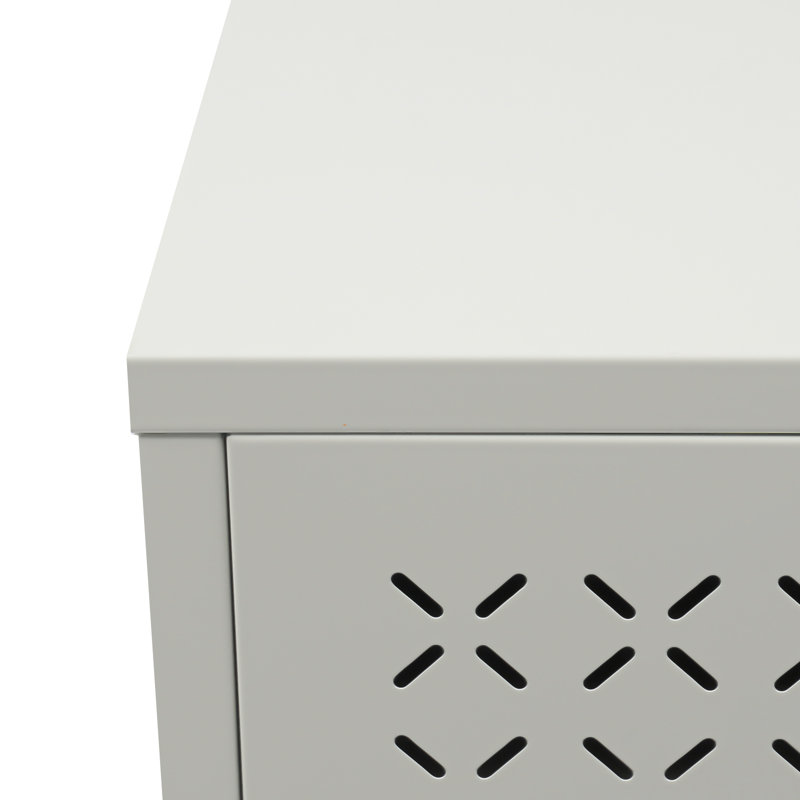 Free Standing Multi-Use Storage Cabinet, Gray/Green