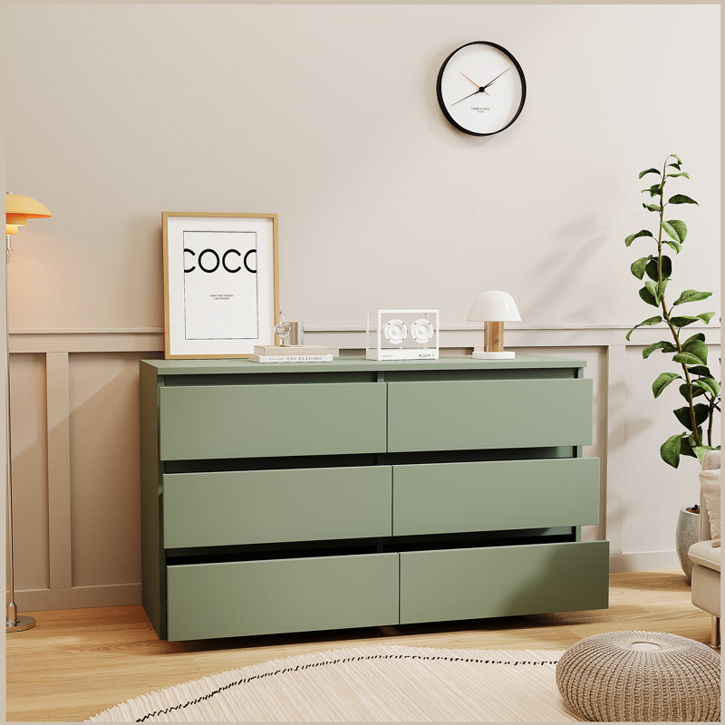 grande commode 6 tiroirs verte