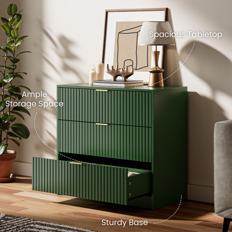 3-Drawer Dresser 31.5" W - Stylish Bedroom Storage