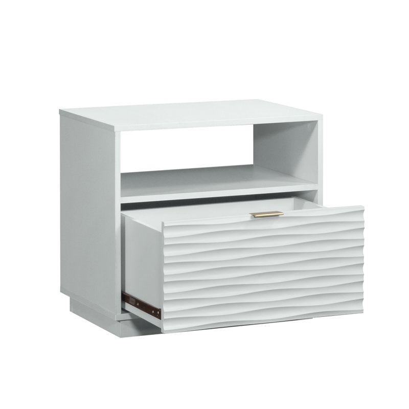 Table de chevet, finition blanche