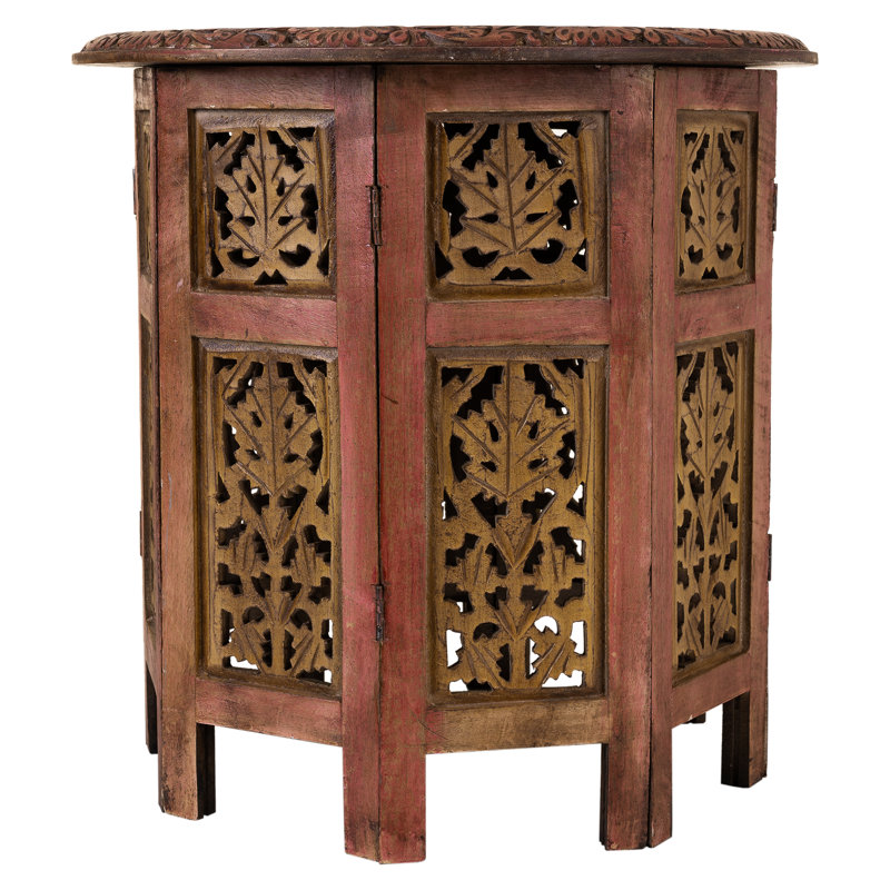 Aramus Solid Wood Abstract Coffee Table, Brown