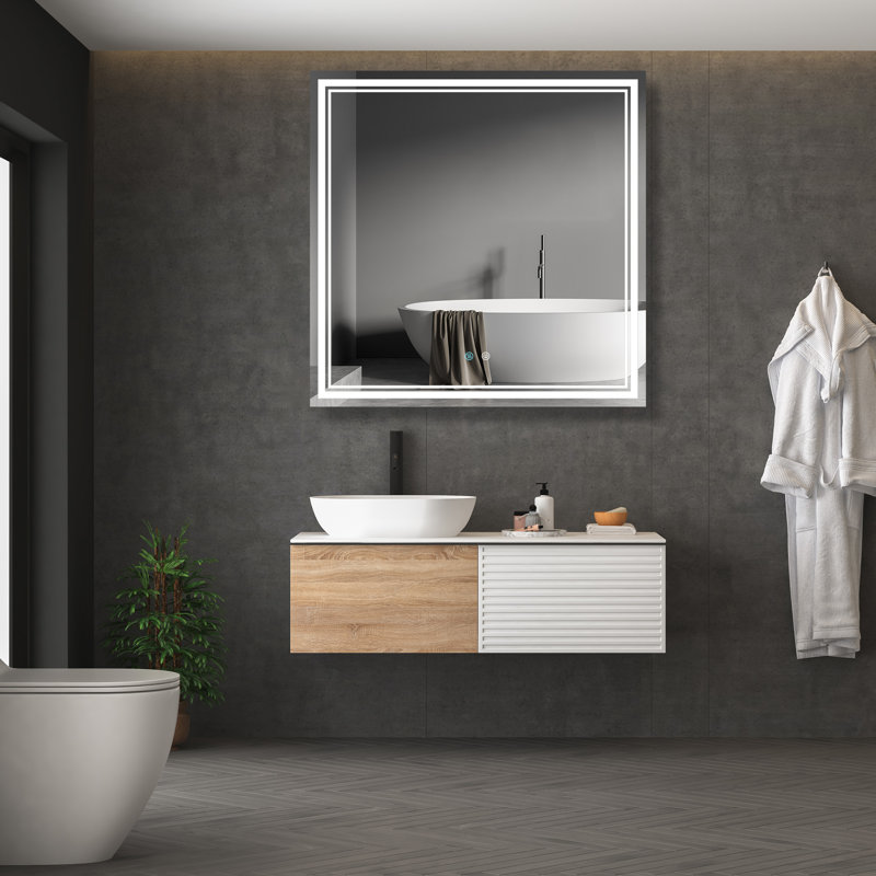 Miroir de salle de bain mural Chanett, H 36 po x l 36 po