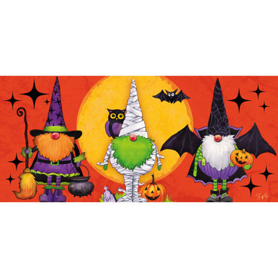Tapis de porte anti-dérapant intérieur / extérieur 22 po x 10 po Halloween Halloween Gnomes en costume Sassafras