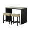 Ensemble de salle à manger à deux tons de style transitionnel noir 3 pièces table 2X tabourets capitonnés beige sièges salle à manger-1147139230