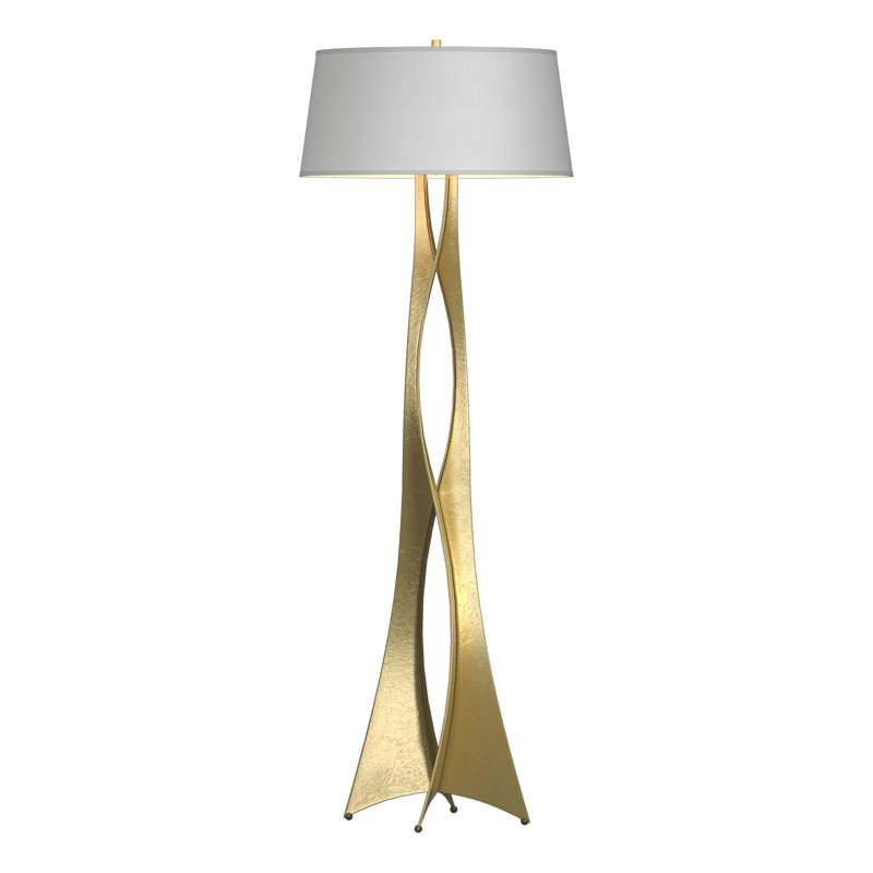 Moreau 62.6" Novelty Floor Lamp, Natural Anna, Modern Brass