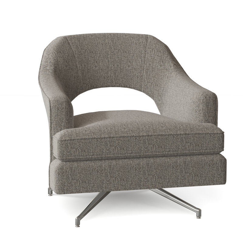 Fauteuil pivotant l 32 po Jamie, 9508 polypropylène / oléfine fumée, Nickel