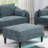 Ottoman Morgan Fabric 1Pc Ottoman Soft Cushion Wood Legs Living Room Furniture-2116083636