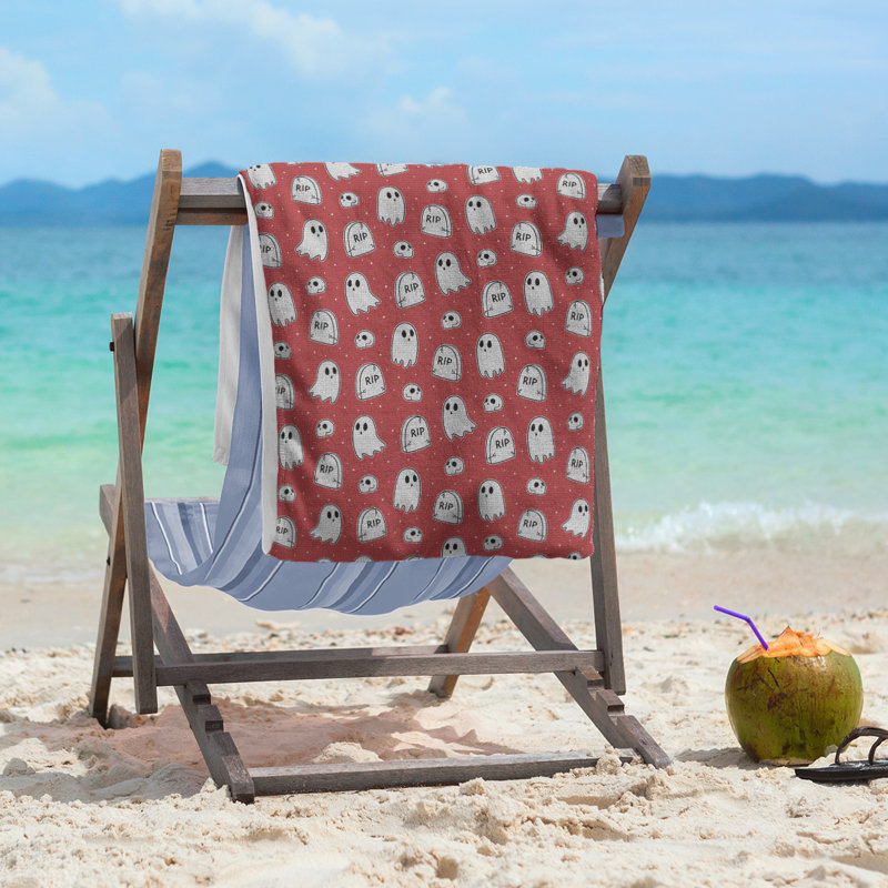 Katelyn Elizabeth Cotton Blend Beach Towel, Red