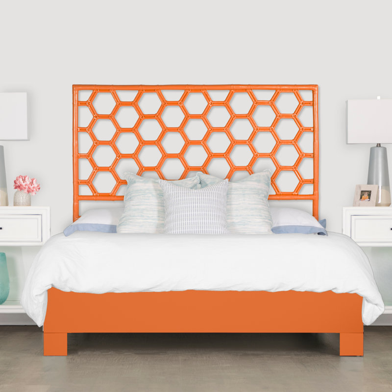 Lit plateforme Honeycomb, Orange citron, Simple