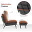 Chaise d'appoint avec repose-pieds Keiralyn, fauteuil sans accoudoirs en tissu Leathaire, chaises de loisirs rembourrées-1104219148