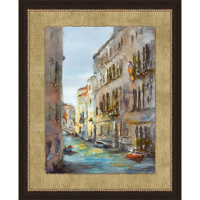 Un bout de Venise - Peinture sur papier encadrée