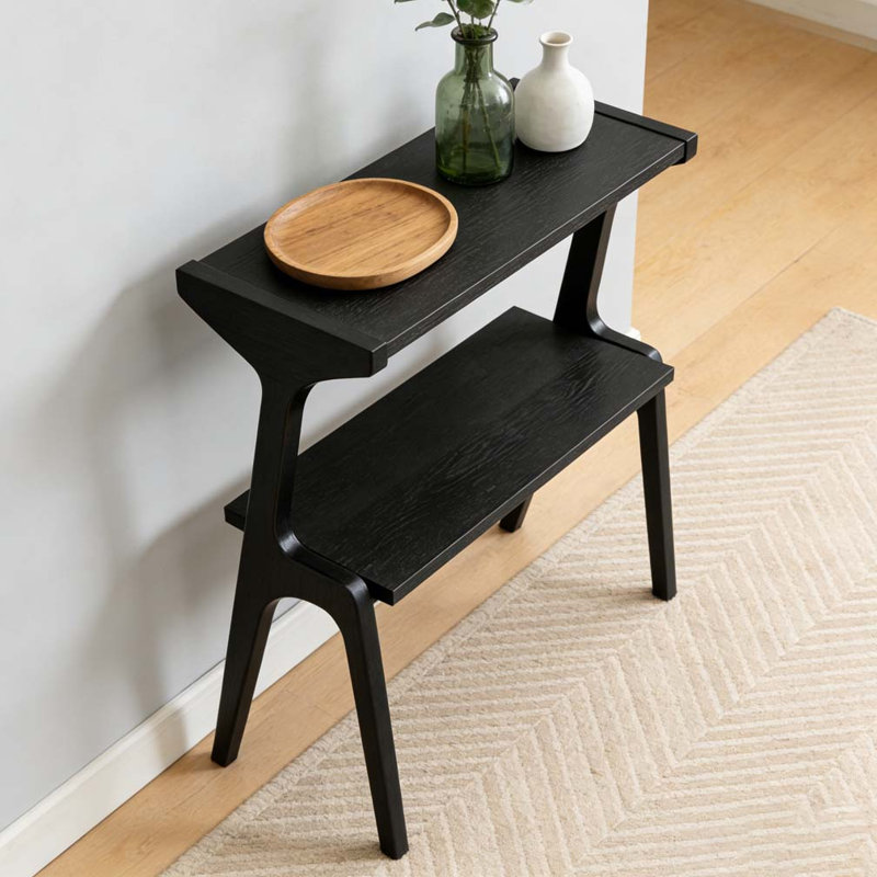 Table de chevet en bois, table de canapé, table d'appoint à 2 niveaux