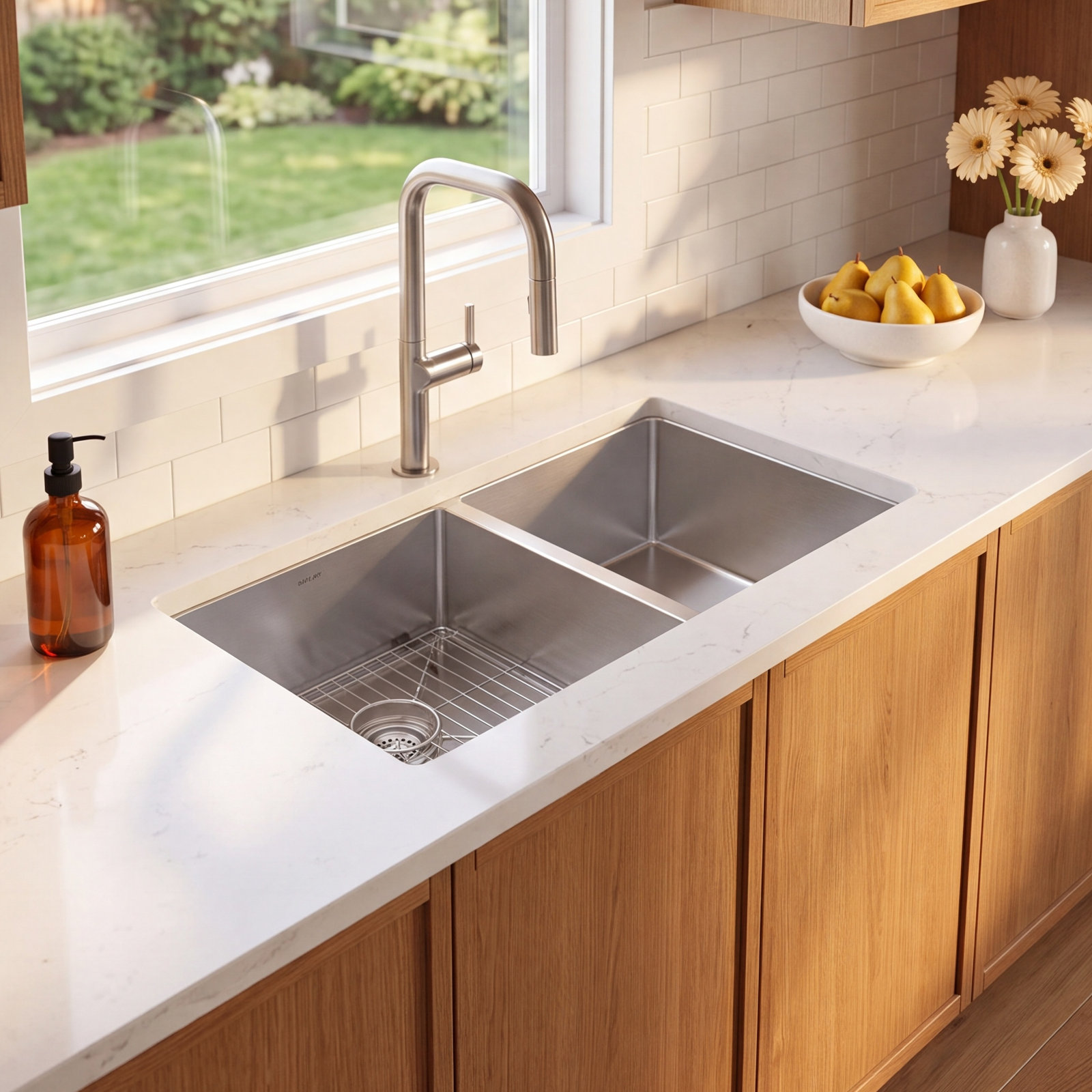 Vault 33" Dual Mount Kitchen Sink, 4 holes