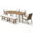 6-Pieces Never-Rust Outdoor Dining Set, Aluminum 8-Person Dining Table with 4 Chairs and 3-Person Backless Bench, Outdoor Patio Dining Furniture Set with Cushion for Lawn, Deck, Garden,Brown