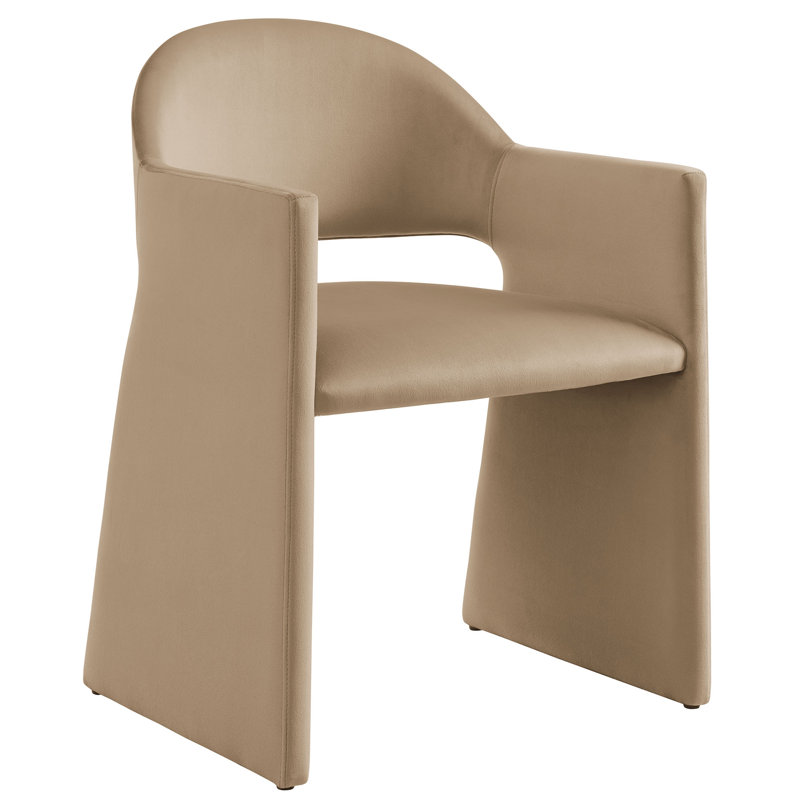 Talia Performance Velvet Dining Armchair, Taupe